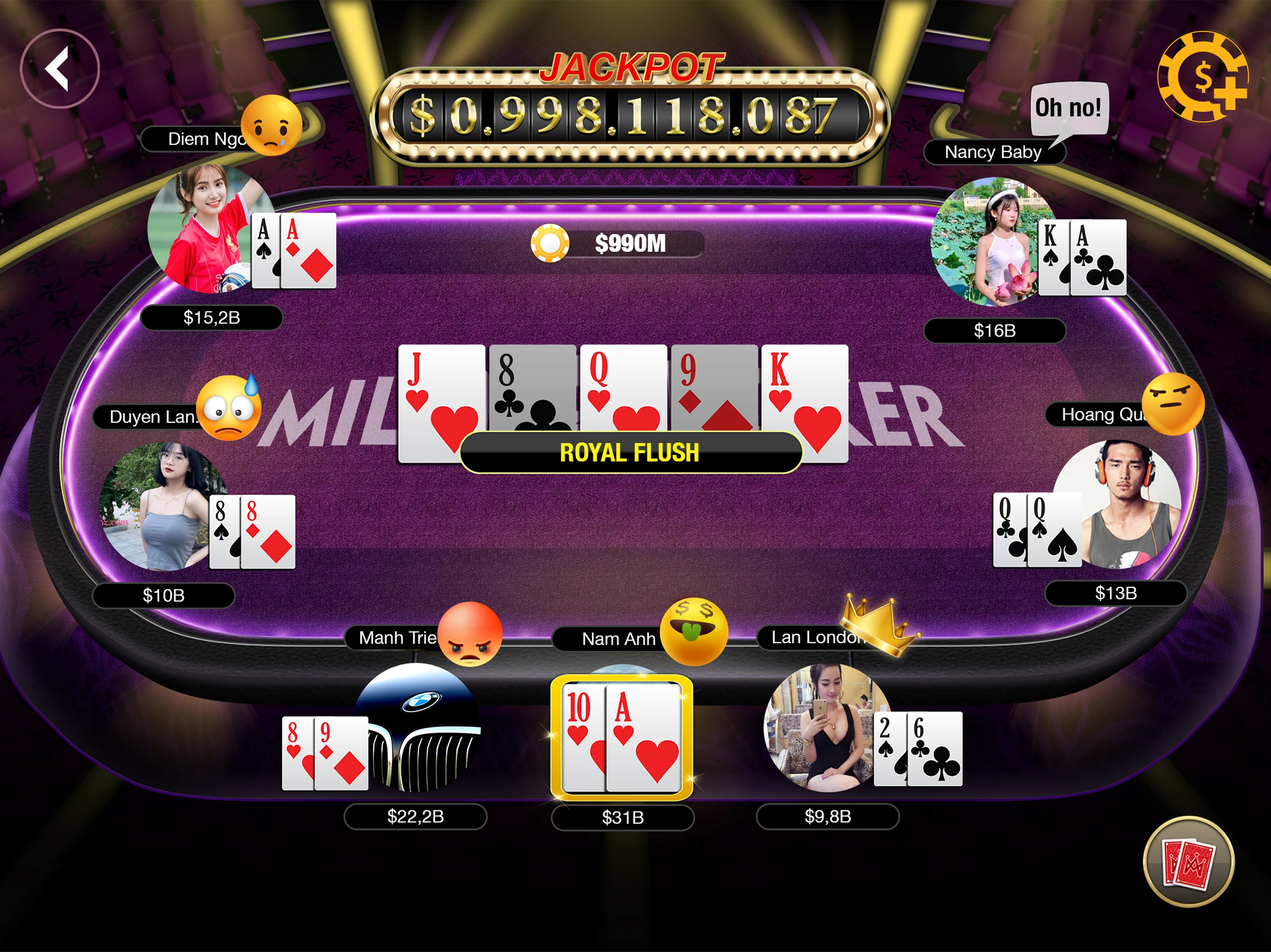 Milano Poker: Ta La & Tien Len screenshot